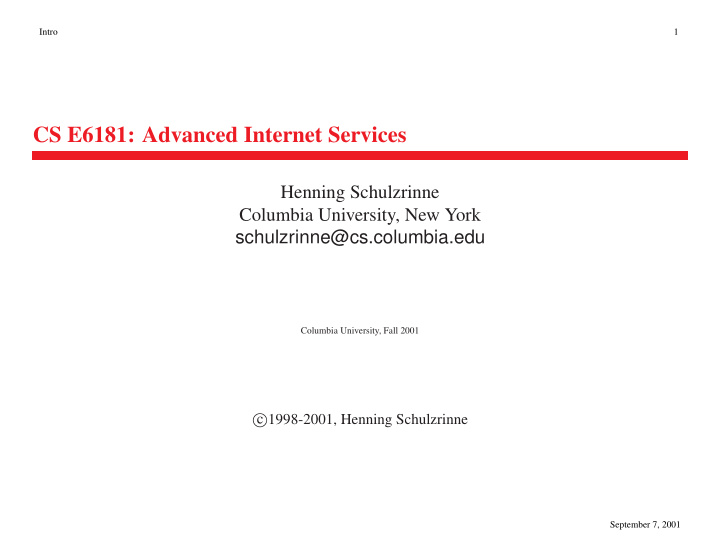 cs e6181 advanced internet services