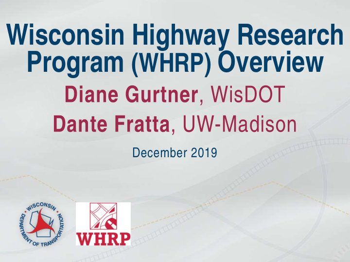 wisconsin highway research program whrp overview