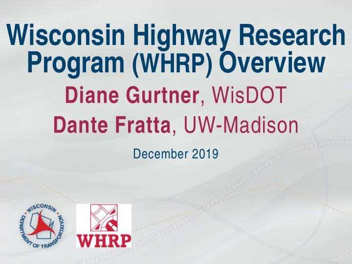wisconsin highway research program whrp overview