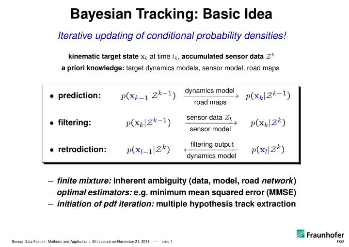 bayesian tracking basic idea