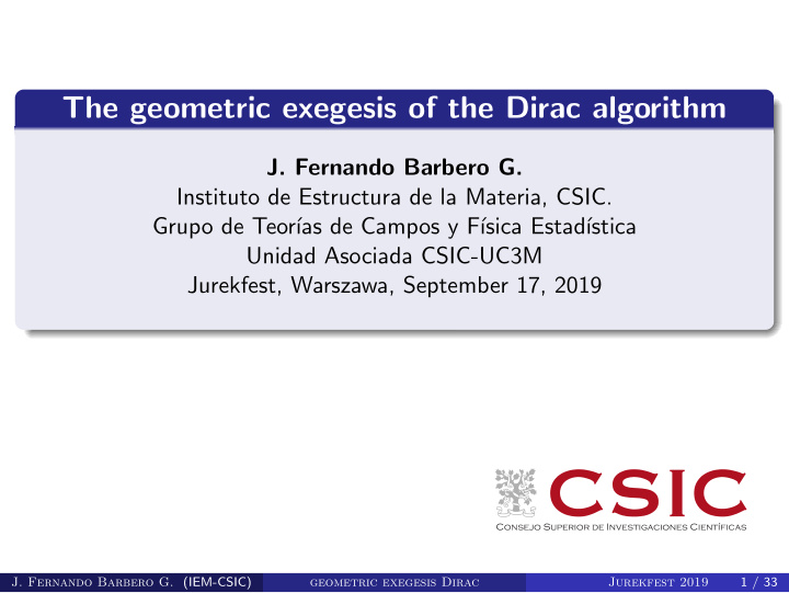 the geometric exegesis of the dirac algorithm