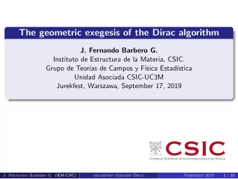 The geometric exegesis of the Dirac algorithm  J. Fernando Barbero G.  Instituto de Estructura de