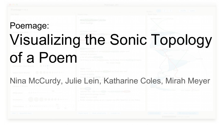 visualizing the sonic topology of a poem