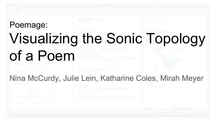 visualizing the sonic topology of a poem
