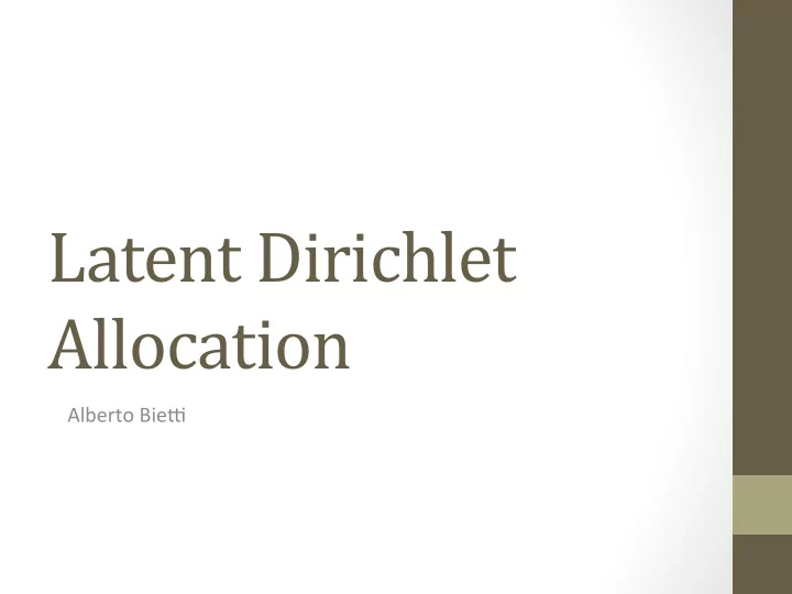 latent dirichlet allocation