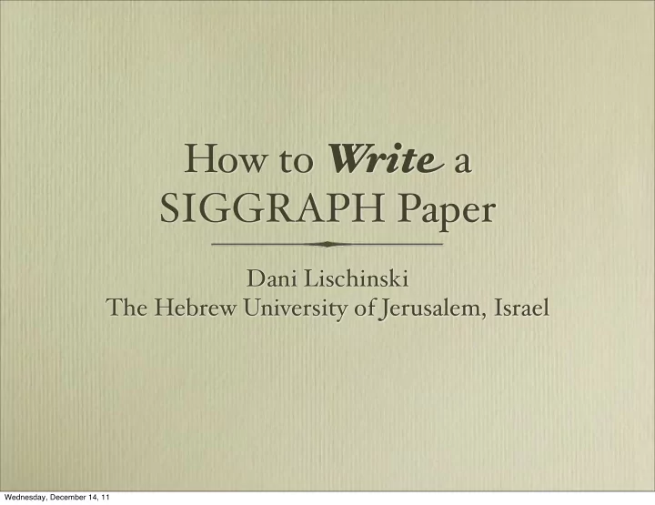 how to writ e a siggraph paper