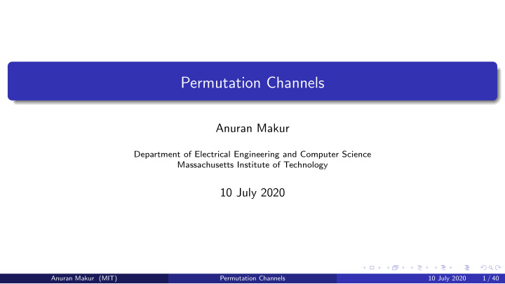 permutation channels