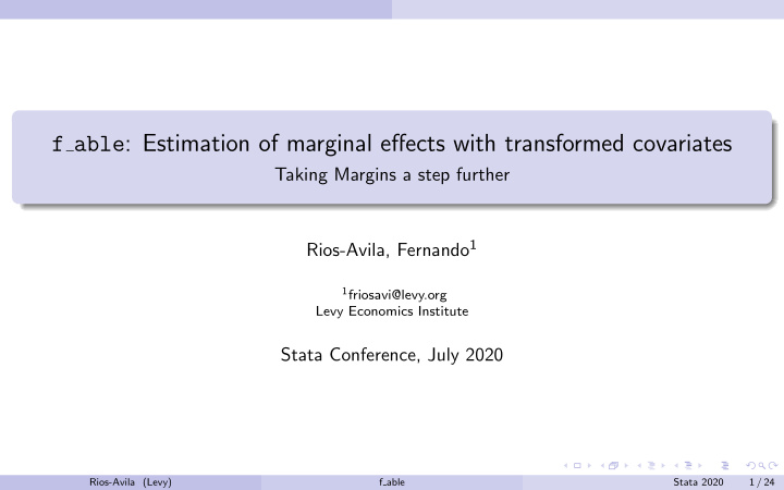 f able estimation of marginal effects with transformed