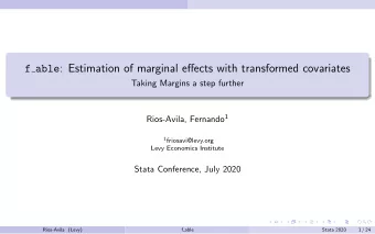 f able : Estimation of marginal effects with transformed covariates  Taking Margins a step further
