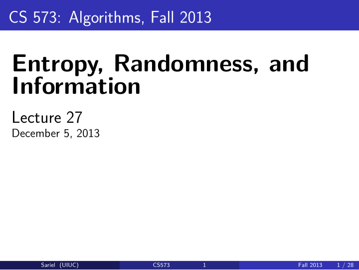 entropy randomness and information
