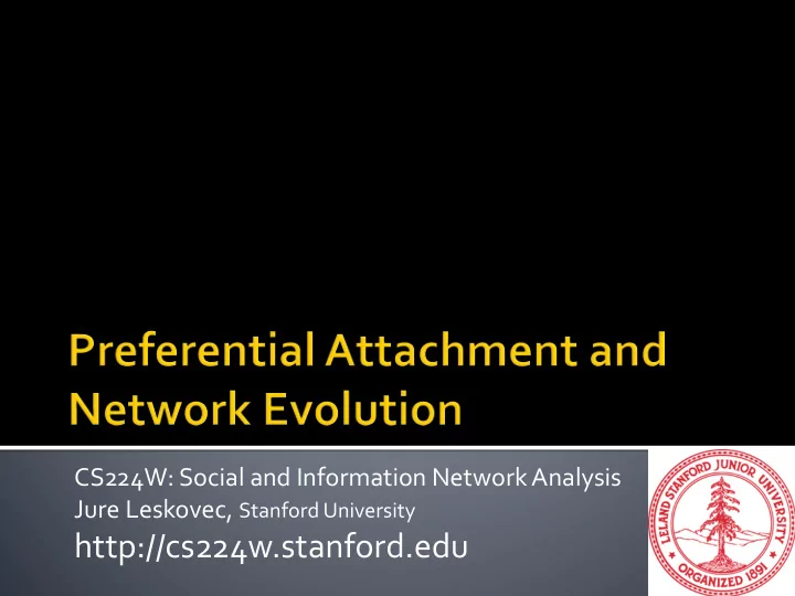 http cs224w stanford edu 10 31 2012 jure leskovec