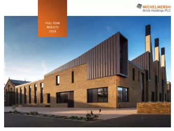 FULL YEAR  RESULTS  2018  Disclaimer  The information contained in this presentation document (the