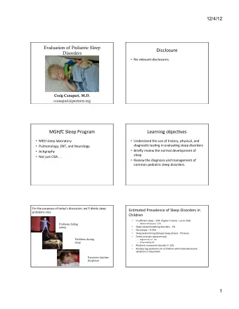 Disclosure    Disorders  No  relevant  disclosures.      Craig Canapari, M.D.