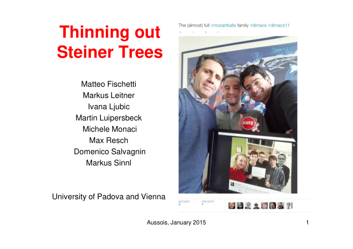 thinning out steiner trees