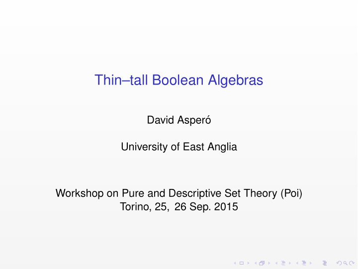 thin tall boolean algebras