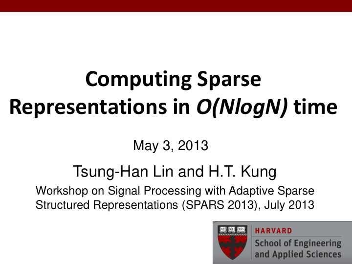 computing sparse representations in o nlogn time