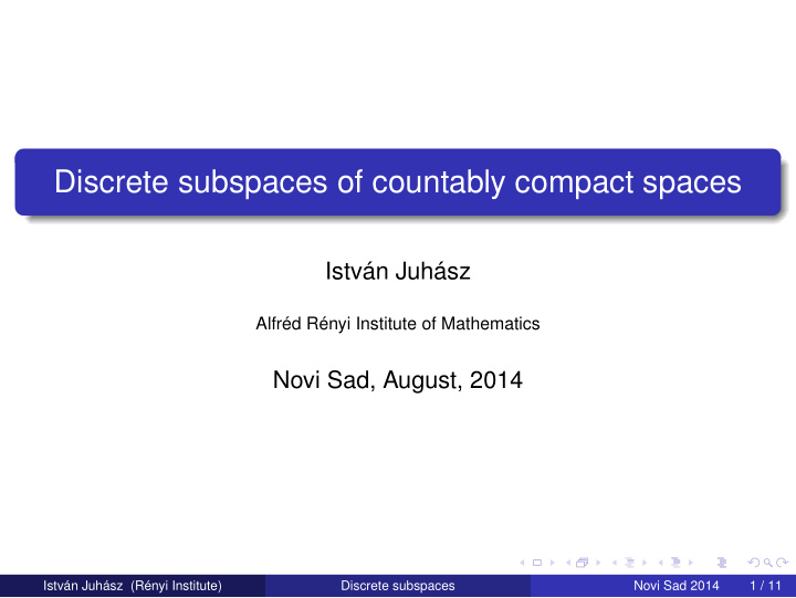 discrete subspaces of countably compact spaces