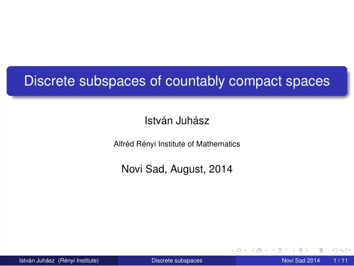 discrete subspaces of countably compact spaces