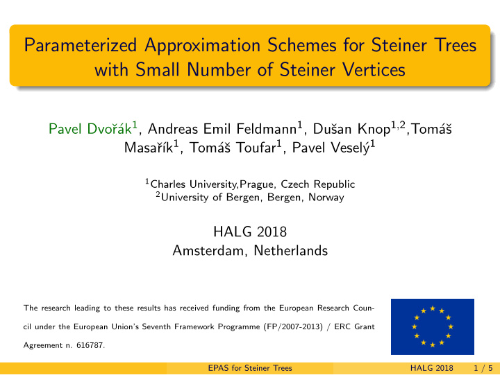 parameterized approximation schemes for steiner trees