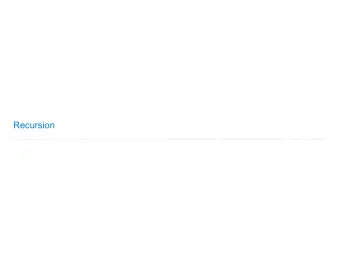 Recursion  Announcements  Recursive Functions  Recursive Functions  4  Recursive Functions