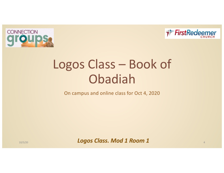 logos class book of obadiah