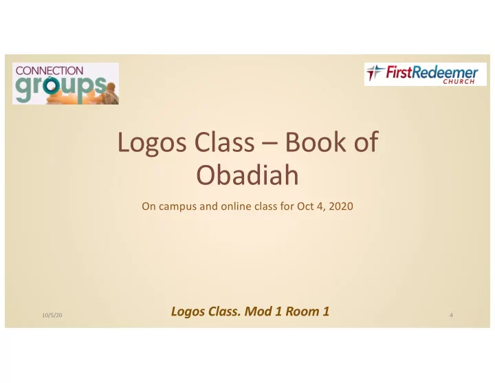 logos class book of obadiah