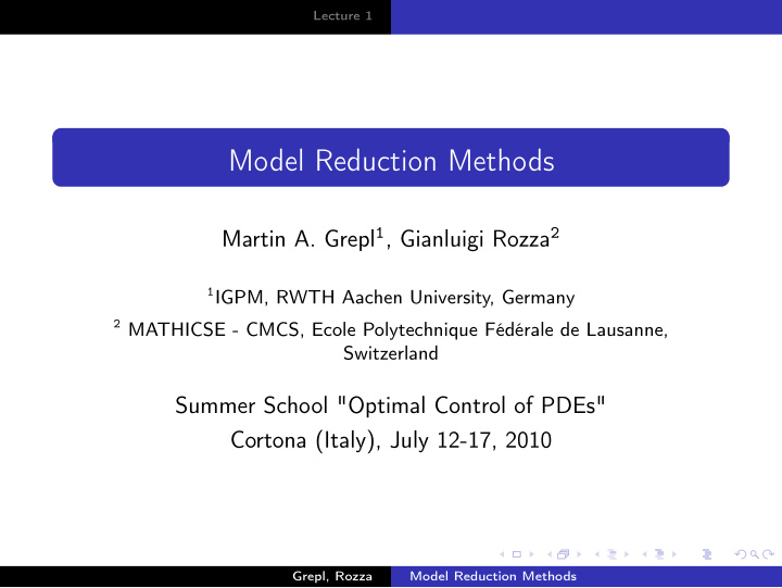 model reduction methods