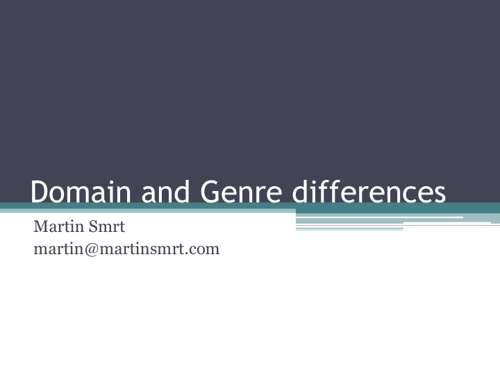 domain and genre differences