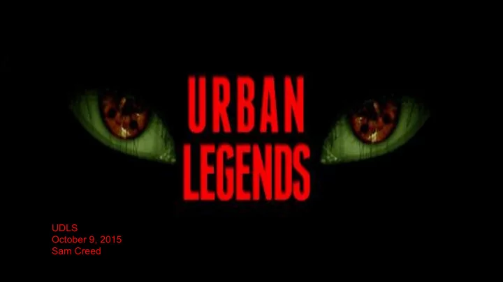 udls october 9 2015 sam creed elements of a legend