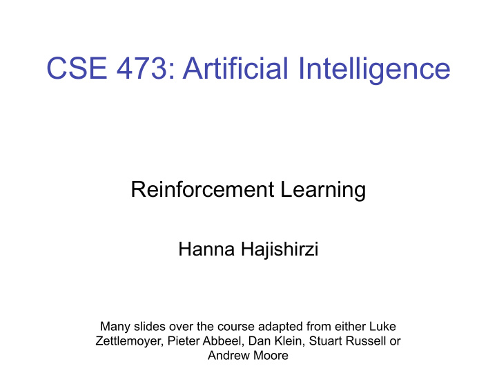 cse 473 artificial intelligence