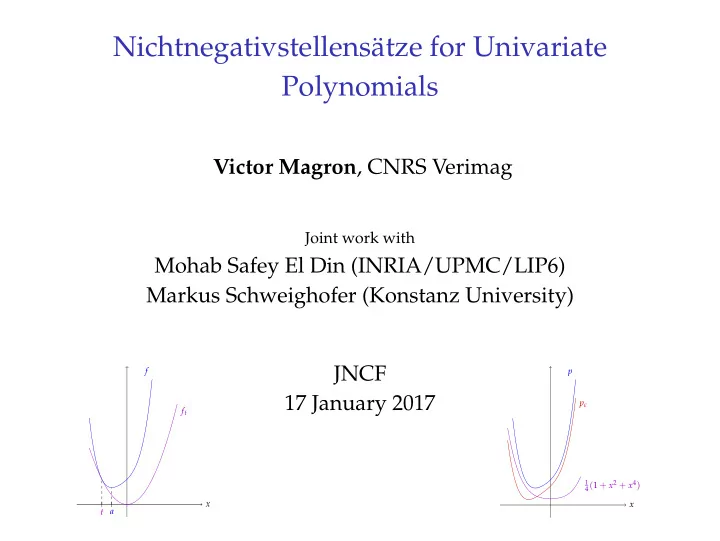 nichtnegativstellens tze for univariate polynomials