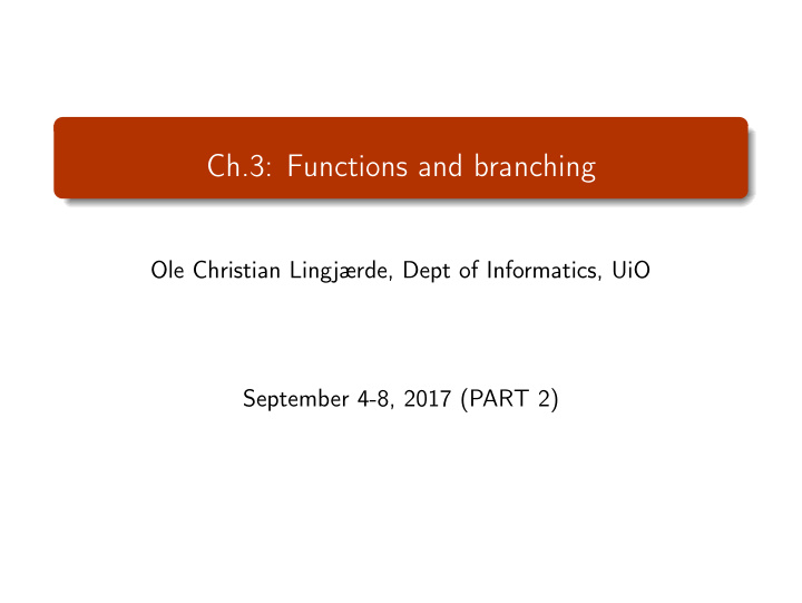 ch 3 functions and branching