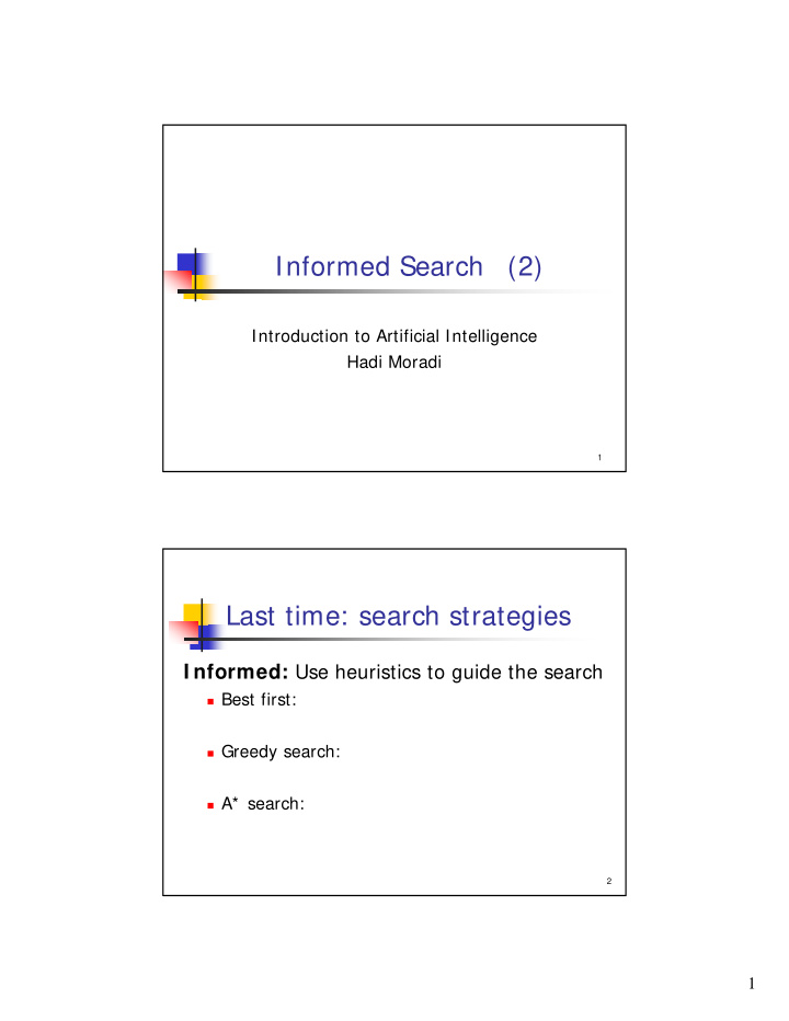 informed search 2