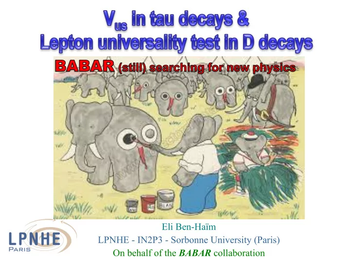 eli ben ha m lpnhe in2p3 sorbonne university paris on