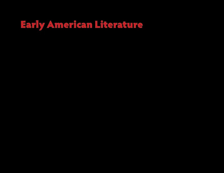 early american literature