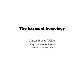 The basics of homology  Aaron Fenyes (IHS)  Young Data Scientist Seminar  Harvard, November 2020