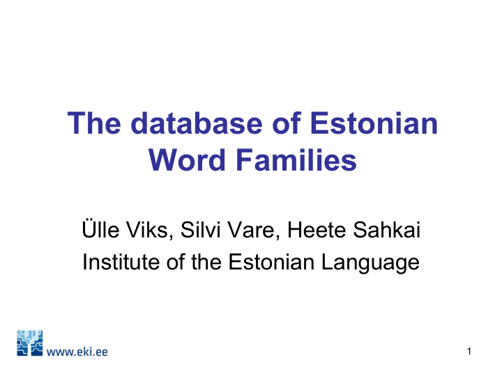 the database of estonian
