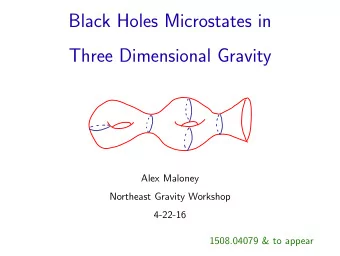 Black Holes Microstates in  Three Dimensional Gravity  Alex Maloney  Northeast Gravity Workshop