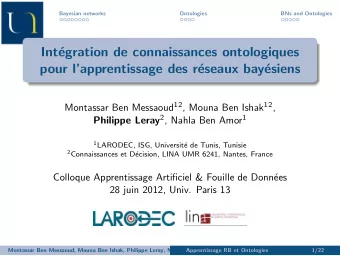 Int  egration de connaissances ontologiques  pour lapprentissage des r  eseaux bay  esiens