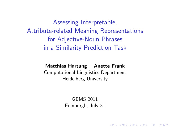 assessing interpretable attribute related meaning