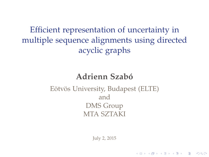 efficient representation of uncertainty in multiple