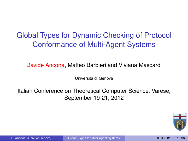 global types for dynamic checking of protocol conformance