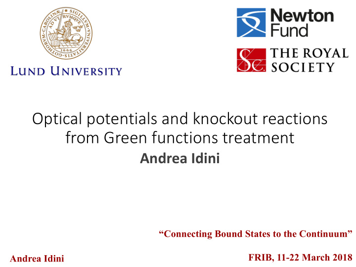 optical potentials and knockout reactions from green