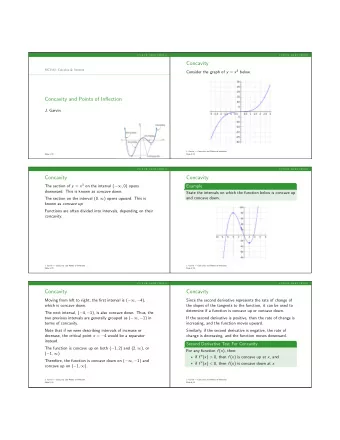 Concavity  MCV4U: Calculus &amp; Vectors Consider the graph of y = x 3 below.  Concavity and Points
