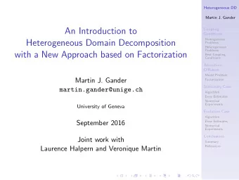 An Introduction to  Coupling  Conditions  Homogeneous  Heterogeneous Domain Decomposition  Problems