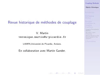 Revue historique de m  ethodes de couplage  Boundary  Conditions as  Coupling  Conditions