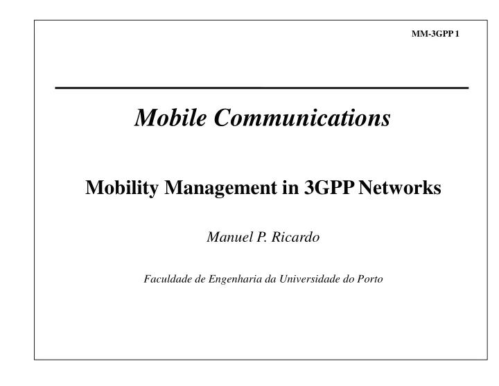 mobile communications