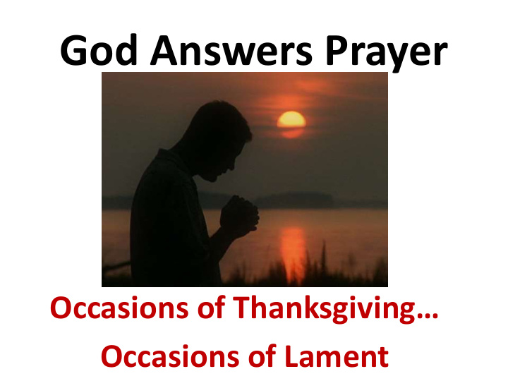 god answers prayer