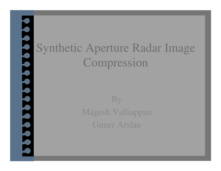 synthetic aperture radar image compression