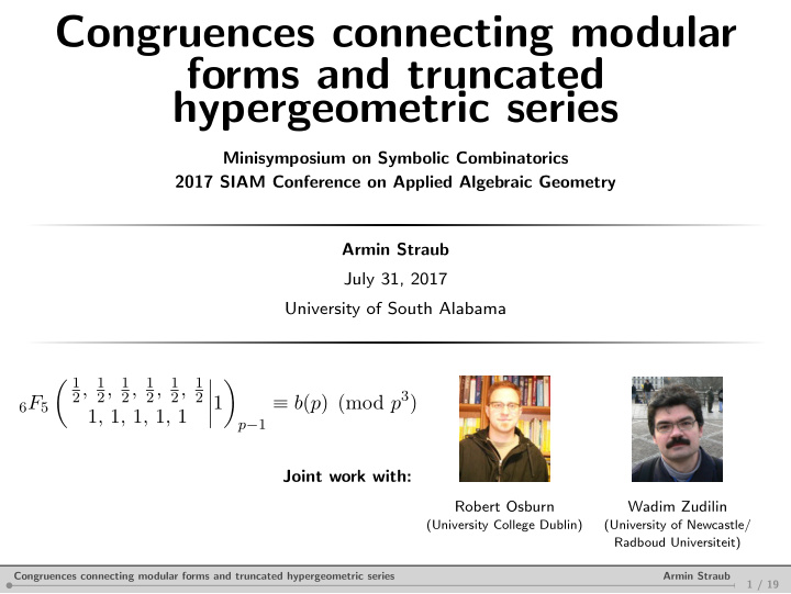 congruences connecting modular forms and truncated